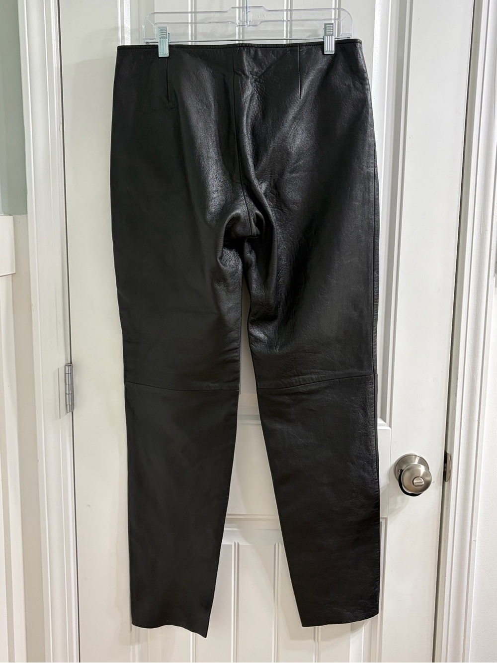 Vintage First Women's Black Genuine Leather Straight Pants Front Zip Lined 12 - Picture 5 of 12